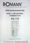 Kühlschrank Bomann KG 179 - Bedienungsanleitung
